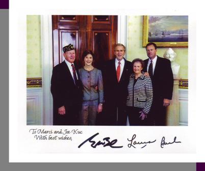 Joe Kuc and family with President and Larua Bush